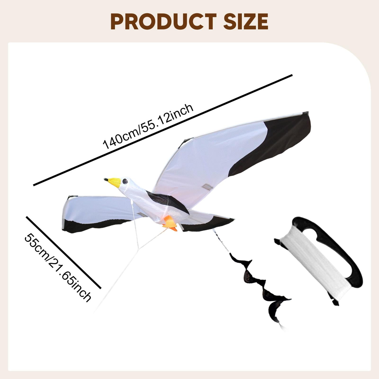 Seagull Kite Outdoor Flyer with Polyester Material Easy Assembly for Adults and Kids Beach Park Use