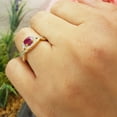 thumbnail image 3 of Dazzlingrock Collection 14K Ruby & White Diamond Swirl Split Shank Halo Engagement Ring, Yellow Gold, Size 8.5, 3 of 5