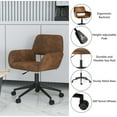 thumbnail image 4 of Homy Casa Chaise de Réception à Hauteur Réglable - Fauteuil Pivotant Rembourré Moderne pour Affaires, Suède Brun, 4 of 6