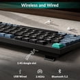 thumbnail image 4 of B31 Wireless Silent Keyboard, 75% Layout Quiet Typing Custom Programmable, 2.4 GHz/Bluetooth/Wired Ergonomic Support Compatible for Mac Windows Linux - Deep Black, 4 of 4