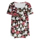 thumbnail image 4 of Fiudx Ofertas Flash Del Día Top Holgado de Manga Corta Plisado con Cuello Extragrande Estampado para Mujer L-5Xl, 4 of 4