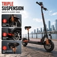 thumbnail image 4 of AJOOSOS X48 Scooter Eléctrico con Asiento para Desplazamientos, Potencia de Motor de 48V 1000W, Velocidad Máxima de 35 mph, E-scooter Plegable para Adultos, Certificado UL2272, 4 of 9