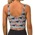 thumbnail image 3 of Xecao Dachshund Dog Heart for Sports Bra with Removable Pads, Crop Tank Top Design, Women's Longline Sports Bra - Non-Wired - Small, 3 of 9