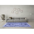 thumbnail image 3 of Ahgly Company Machine Washable Indoor Square Persian Blue Traditional Area Rugs, 5' Square, 3 of 4