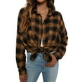 thumbnail image 2 of Fantaslook Plaid Flannel Shirts for Women Oversized Long Sleeve Button Down Shirts Blouses Tops, 2 of 9