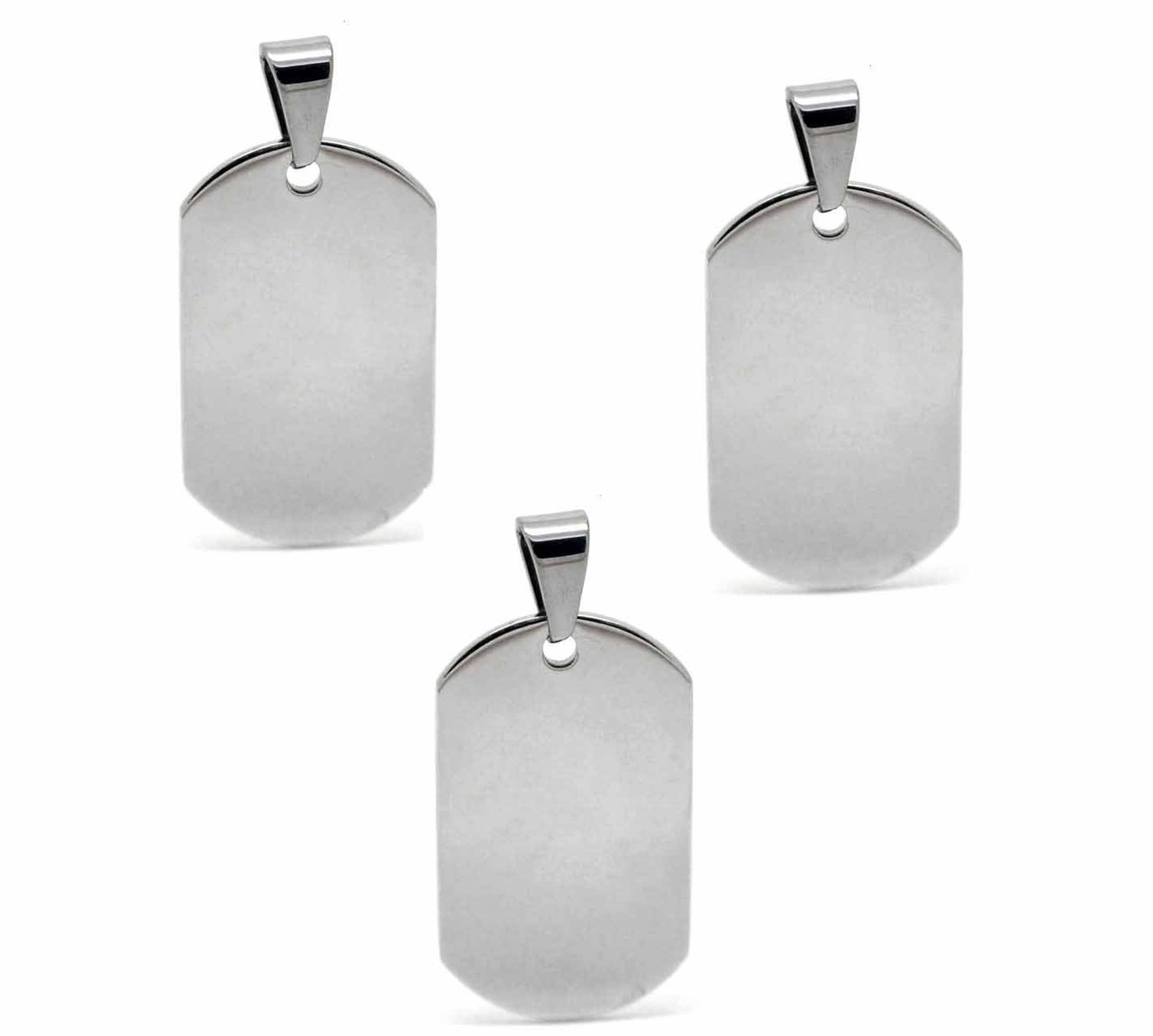 3 Stainless Steel Dye Stamping Engraving Blanks Tags Round Bail 1 5/8