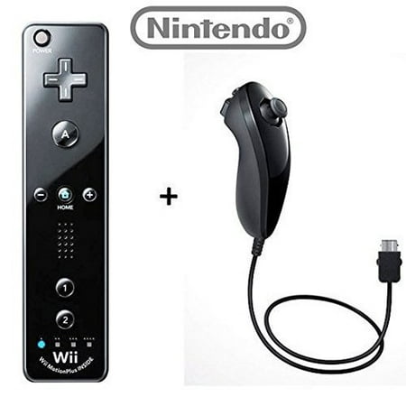 Refurbished Nintendo OEM wii/Wii U Remote Plus Controller And Nunchuk Nunchuck Combo Bundle Set Black
