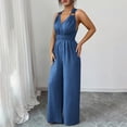 thumbnail image 7 of Gamivast Women Jumpsuits Dressy Flattering Sleeveless Halter V Neck Casual Dresses Wide Leg Long Pants Backless Party Dresses Elegant Evening Wear, 7 of 7