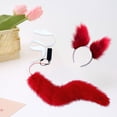 thumbnail image 3 of Kits de diadema y zorro falso, juego de luminoso LED novedos vestir rojo Zulema Traje de juego de cosplay, 3 of 7