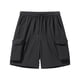 thumbnail image 1 of pstuiky Pantalones cortos para hombre, Pantalones cortos casuales de moda para hombre, sólidos, con cordón, cintura elástica y múltiples bolsillos Pantalones cortos para correr para hombre, 1 of 3