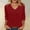Wine womens v neck 3/4 sleeve tops a1, variant on thefmos Women's Fall Winter V Neck 3/4 Sleeve Solid Basic Casual Pullover Tops Loose Long Sleeve Tee Shirts Cozy Layering Blouses For Daily Wear, Wine 2XL