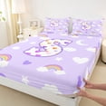 thumbnail image 4 of Castle Fairy Rainbow Letter S Queen Sheet Sets 4 Pieces for Kids,Cartoon Love Heart Print Bed Set, 4 of 6