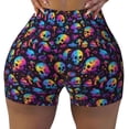 thumbnail image 2 of Uemuo rainbow color Skull mushroom Pattern Women Workout Impact Shorts Scrunch Butt Lifting Gym Shorts Seamless Booty Biker Shorts-X-Large, 2 of 8