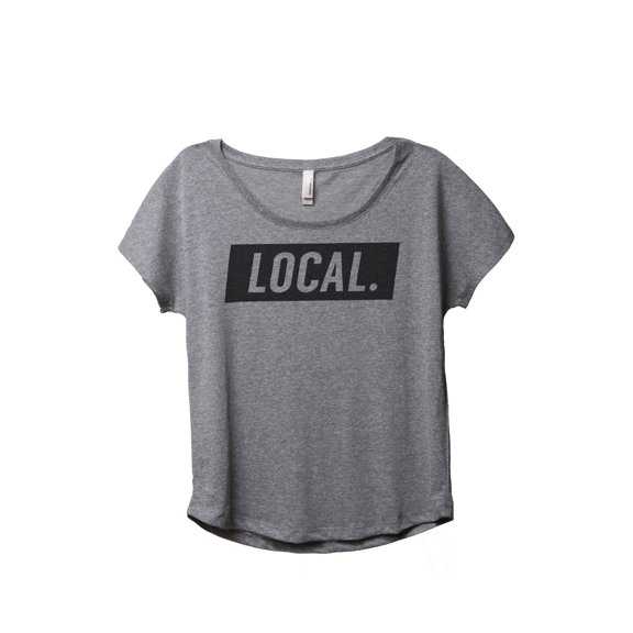 Thread Tank Local Women's Relaxed Slouchy Dolman T-Shirt Tee Heather Grey Small