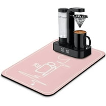 Pink Absorbent Coffee Mat - Waterproof Drying Mat Protects Kitchen Counter - Bar Decor for Coffee Maker 23.5x15.5inch
