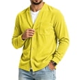 thumbnail image 2 of Dweltoz Mens Cardigan Sweater Casual Button Down V Neck Tops Lightweight Long Sleeve Cardigan with Pockets 2026 Fall Loose Fit Open Front Tops Comfortable daily Wear,Yellow XL, 2 of 7