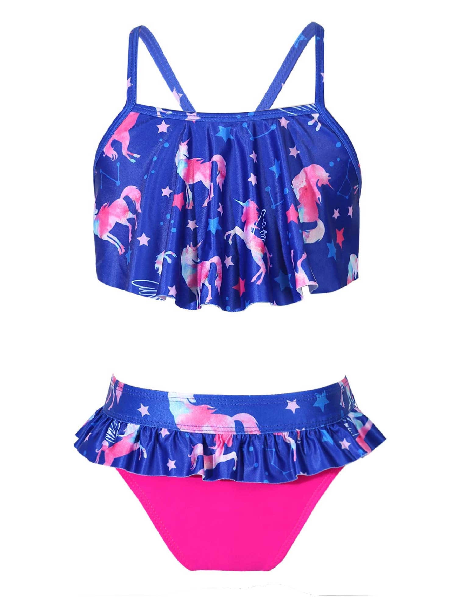 YiZYiF Kids Little Toddler Girls Two Piece Swimsuit Spaghetti Straps