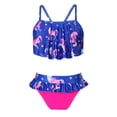 thumbnail image 3 of iEFiEL 2Pcs Girls Bikini Suit Spaghetti Straps Tube Top with Bottom Set Swimwear Beach Bathing Suit,Sizes 2T-10 Royal Blue 3T, 3 of 7