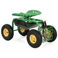 thumbnail image 2 of Barara King Garden Carts Mobile Tools, Heavy Duty Outdoor Truck, Red/Green Garden Cart Rolling Work Seat With Heavy Duty Tool Tray Gardening Planting-Green, 2 of 9