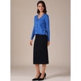 thumbnail image 3 of DARING DIVA Women's Open Front Long Sleeve Button Down Knit Cardigan XS Royal Blue, 3 of 6