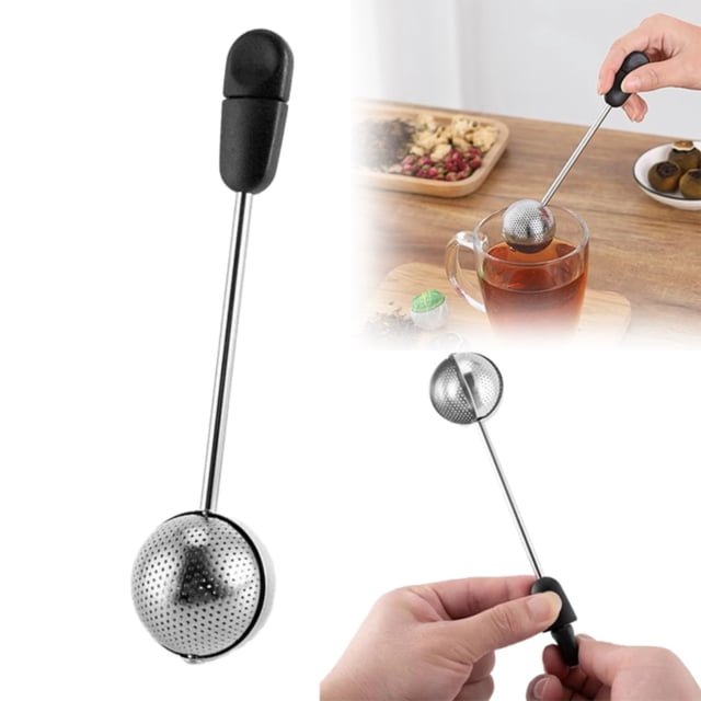 Stainless Steel Cutlery Set Tea Tool Portable Diffuser Tea Infuser Mesh Colander Fine Mesh Strainer Twisting Tea Infuser Tea Loose Leaf Tea Strainers Tea Filter Tong Tea Leaves Loose Leaf White