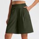 thumbnail image 1 of mfyjkho Pantalones Cortos De Entrenamiento, Pantalones Largos De Moda Para Mujer, De Color Liso, Con Bolsillos, Cintura Elástica, Botones Y Cremallera. Pantalones Cortos Para Mujer S, 1 of 8