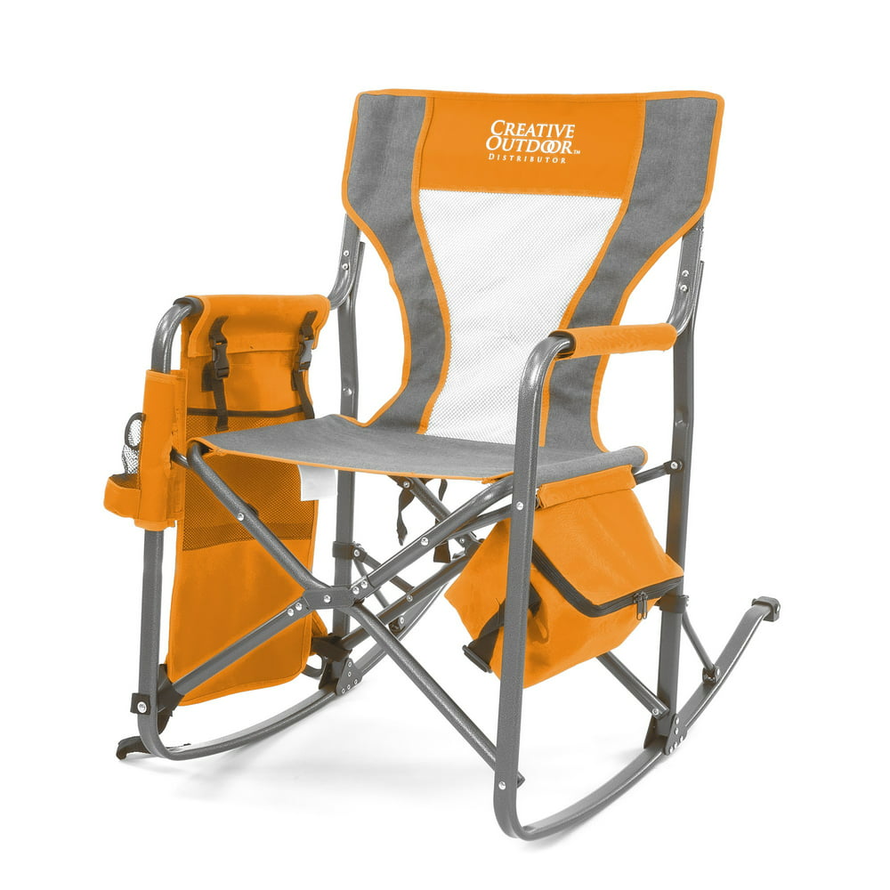 Rocking Folding Director Chair | Orange Gray - Walmart.com - Walmart.com
