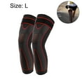 thumbnail image 2 of Extra Long Leg Support Knee Sleeves for Basketball, Football, Knee Pain, Exercise - Red, 2 of 5
