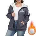 thumbnail image 2 of Fleece Lined Hoodie Womens Winter Zip Up Warm Sherpa Fuzzy Jacket Casual Heavyweight Outwear Coat with Pocket, 2 of 5
