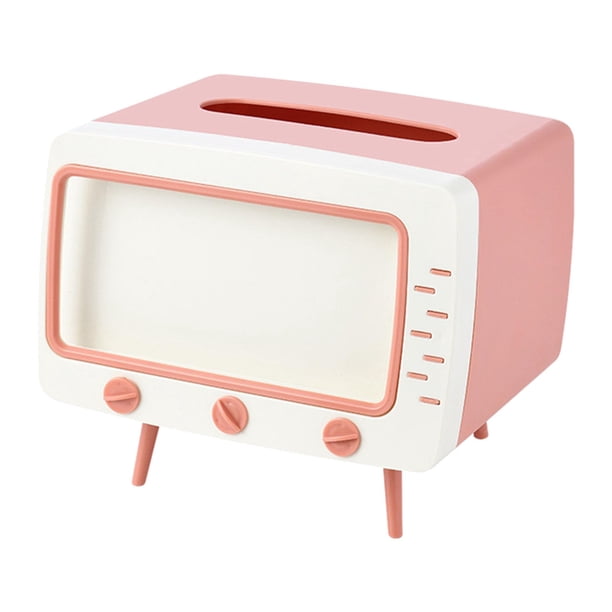 Funda para caja de pañuelos retro para TV, multiusos, bonita e innovadora, soporte práctico para teléfono móvil para baño y cocina