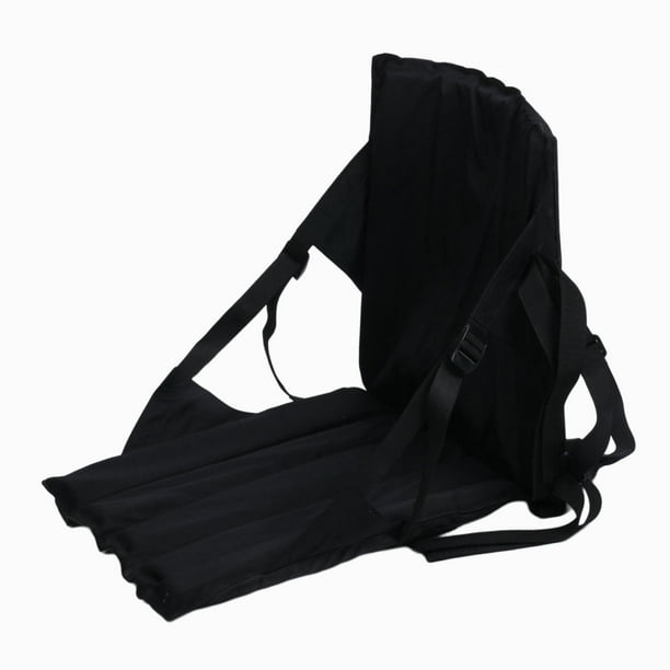 Asientos de kayak con respaldo, silla con respaldo, cómodo, plegable, duradero, cojín de asiento plegado para deportes, botes de remos, deportes acuát Negro