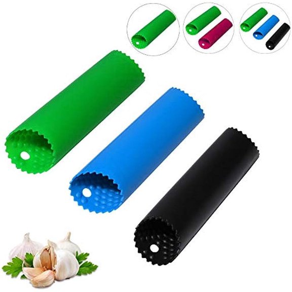 Garlic Peeler Skin Remover Roller Keeper,Easy Quick to Peeled Garlic Cloves with Best Silicone Tube Roller Garlic Peeling Kitchen Tool(3 Colors)
