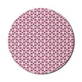 thumbnail image 1 of Abstract Mouse Pad for Computers, Repetitive Circular Pattern Bold Geometric 1970's Style, Round Non-Slip Thick Rubber Modern Gaming Mousepad, 8" Round, Pink Vermilion, by Ambesonne, 1 of 2