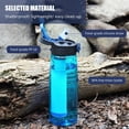thumbnail image 2 of Tignapoo Bouteille d'Eau Extérieure en Tritan Écologique avec Boussole Intégrée et Doubles Pailles pour la Randonnée et l'Urgence, Sans BPA, Verte, 2 of 6