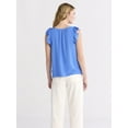 thumbnail image 2 of Time and Tru Women's Sweetheart Flutter Top, Sizes XS-XXXL, 2 of 3