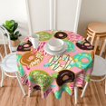 thumbnail image 6 of Donut Party Tablecloth, Birthday Table Cloth for Party Decoration, Round 60 Inch, Donut Food Themed Tablecloths for Dinner Kitchen Party Picnic, 6 of 6