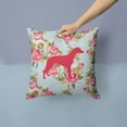 thumbnail image 2 of Carolines Treasures Greyhound Shabby Chic Blue Roses Canvas Fabric Decorative Pillow BB1086 14Hx14W multicolor, 2 of 4