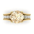 thumbnail image 2 of Clara Pucci 14K Yellow Gold 3.39 Natural Morganite Engraveable Engagement Ring + Wedding Band Set, 2 of 7