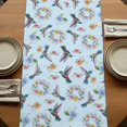 thumbnail image 5 of Table Runners 90 Inches Long Dress Scarves, Blue Hummingbird Farmhouse Coffee/Dining/Kitchen Table Runner for Living Room, Spring Watercolor Flowers Leaf Plant 13x90 Inch, 5 of 9