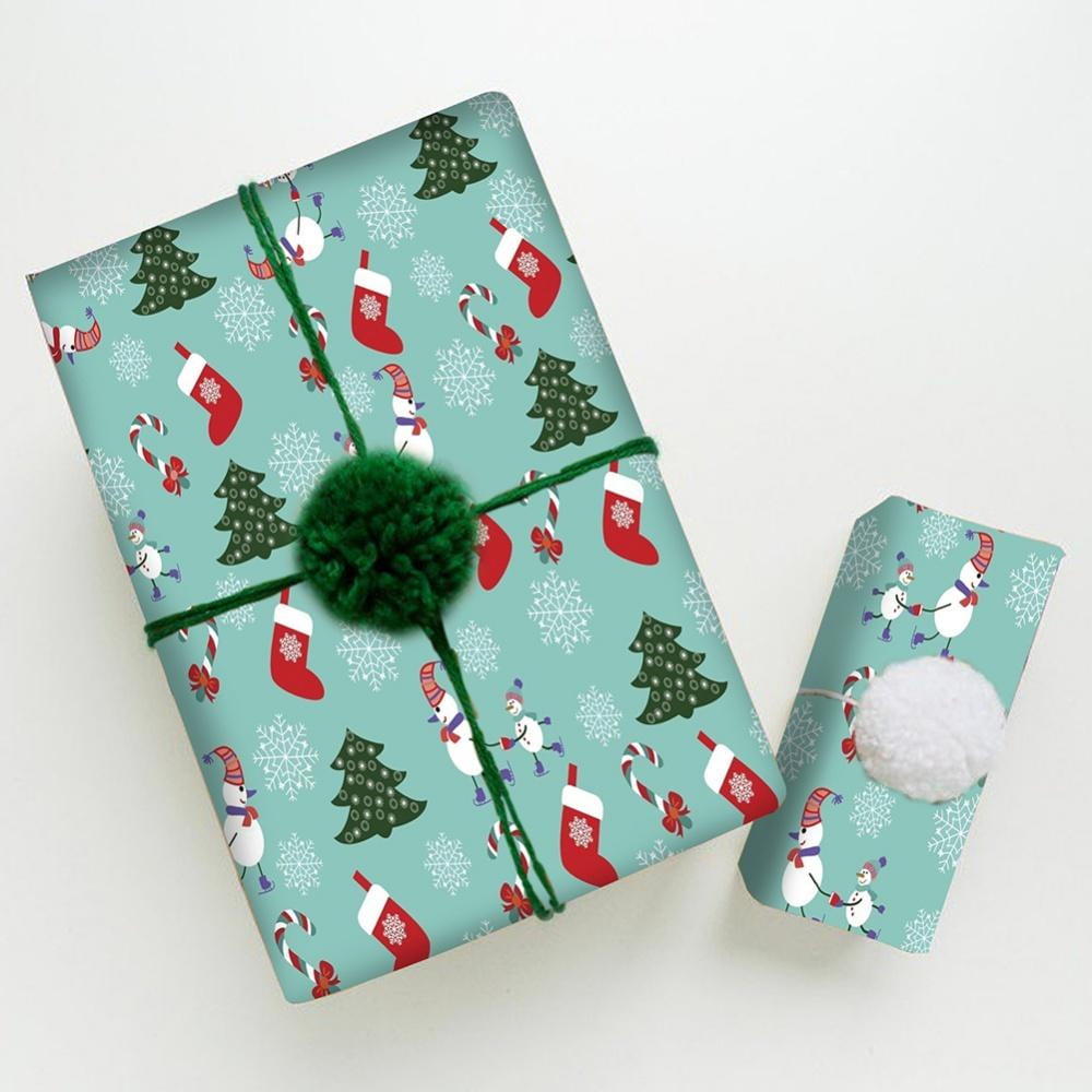 10 Christmas Gift Warp 70cm x 50cm Flat Sheets Xmas Wrapping Paper Cute Assorted 