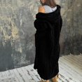 thumbnail image 6 of Long Sleeve Loose Fit Hooded Cardigan Cable Knit Design Front Button High Slit for Women Wear, 6 of 9