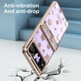 thumbnail image 6 of Allytechgroup Galaxy Z Flip 4 Case, Stars Design Hinge Protection Shockproof Slim Fit Shell Cover Anti-Scratch Transparent Clear Back Cover Phone Case for Samsung Galaxy Z Flip4, Rosegold, 6 of 7