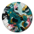 thumbnail image 4 of Designart "Abstract Serenity in Turquoise and Pink I" Abstract Oversized Wall Clock, 4 of 5