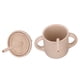 thumbnail image 3 of Vaso de silicona para bebé con dos asas y tapa con pajita, estilo de dibujos animados, apto para uso alimentario, duradero, de silicona para niños pequeños, color beige, 3 of 15