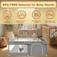 thumbnail image 4 of Baby Playpen XVISHX Playard para interiores y exteriores, gris, 127 x 127 cm, 4 of 7