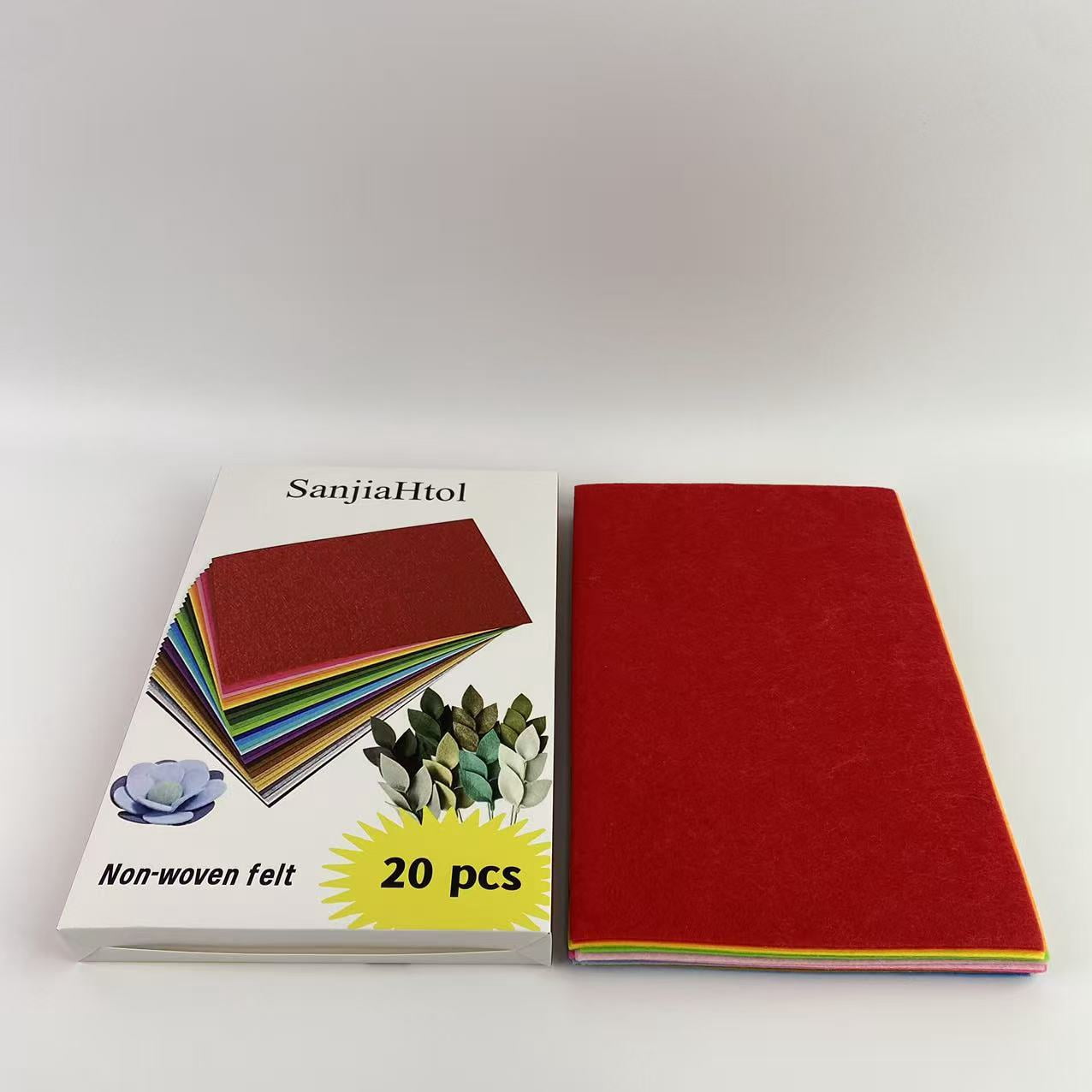 SanjiaHtol Non-woven felt,Felt Fabric Sheets, 12" x 8" Craft Felt Fabric Sheets, Assorted Felt Stiff Fabric Square