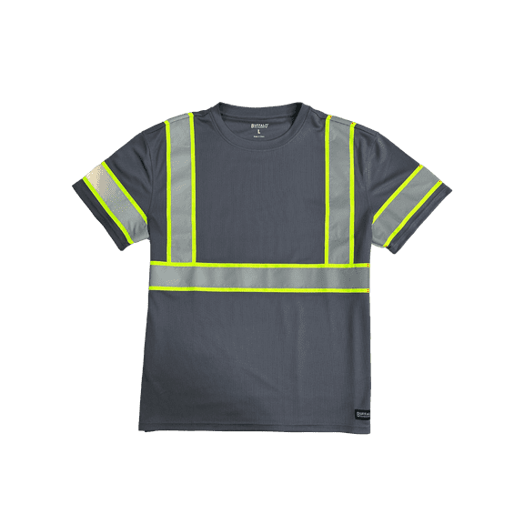 Buffalo Outdoors® Workwear Grey Short Sleeve Safety T-Shirt