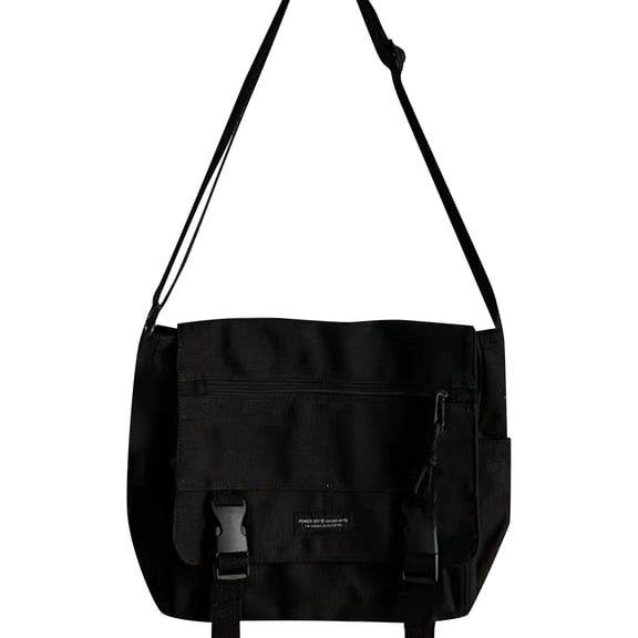 Messenger Bag For Unisex Casual Canvas Flap‑over Satchel Adjustable Strap Large Capacity Bag