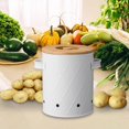 thumbnail image 6 of Fiocias Potato Storage Tin with Lid Potato Onion Garlic Storage Bin for Kitchen Home White Medium, 6 of 9