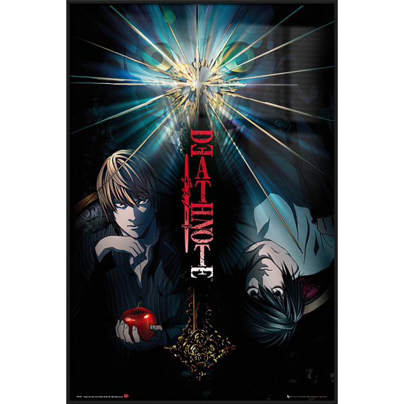 Death Note - Framed Manga / Anime TV Show Poster (Duo - Light Vs. L) (Size: 25" X 37") (Matte Black Plastic Frame)
